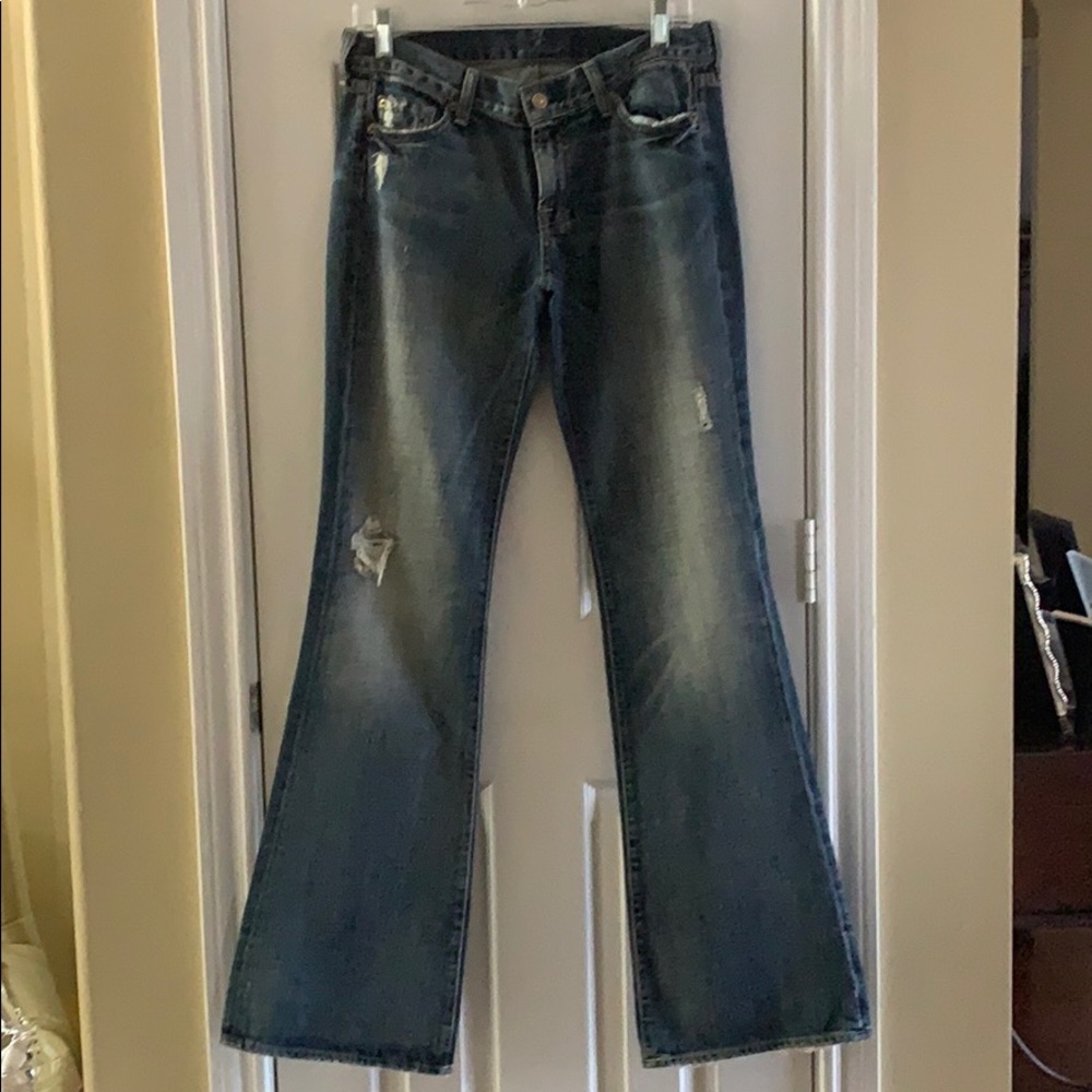NWOT 7 For All Mankind Distressed Bootcut Jeans